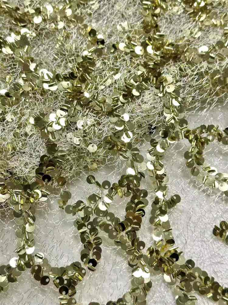 Embellished Beaded Tulle Lace Fabric with Beads | GTIN HN411