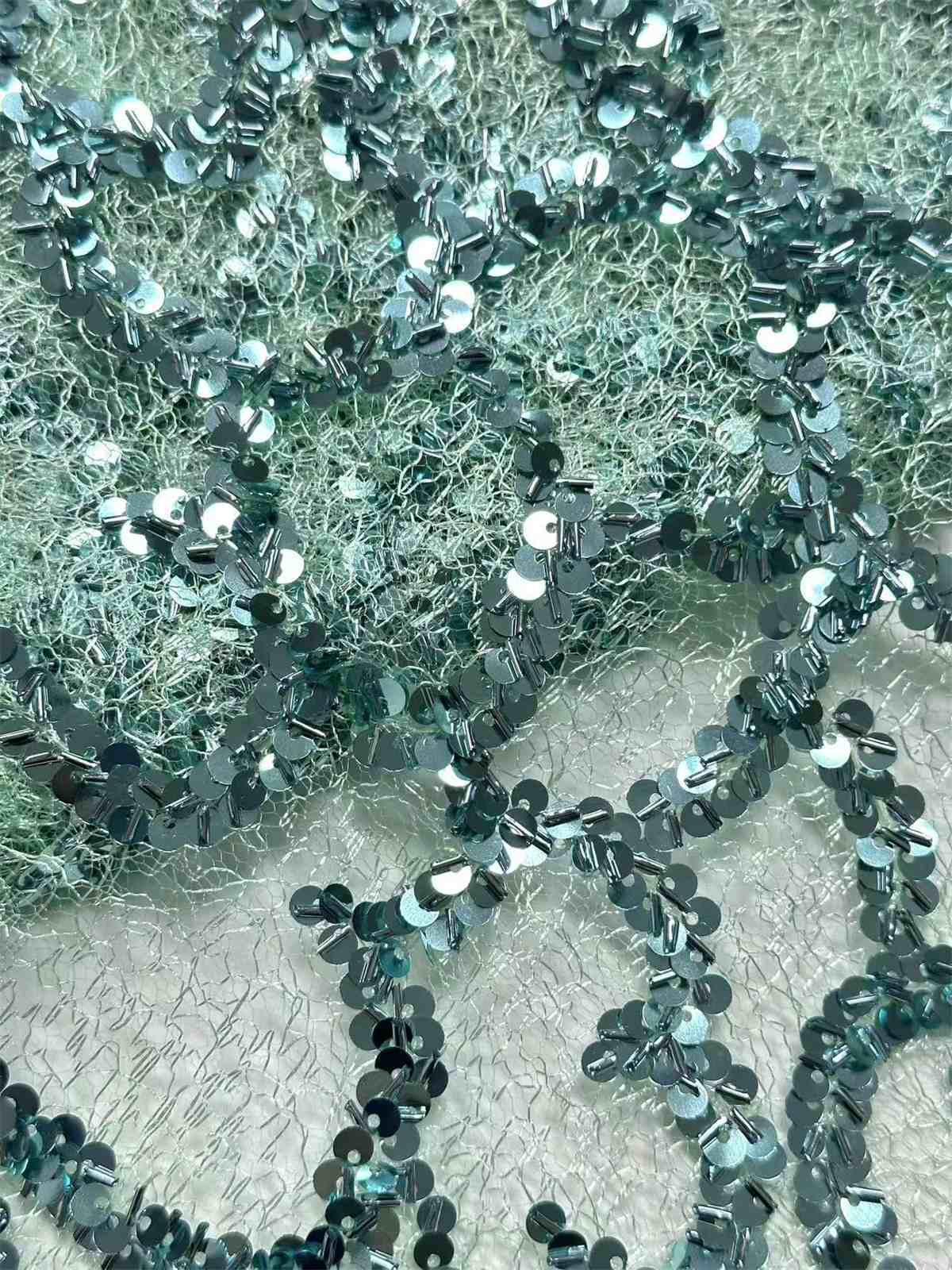 Embellished Beaded Tulle Lace Fabric with Beads | GTIN HN411