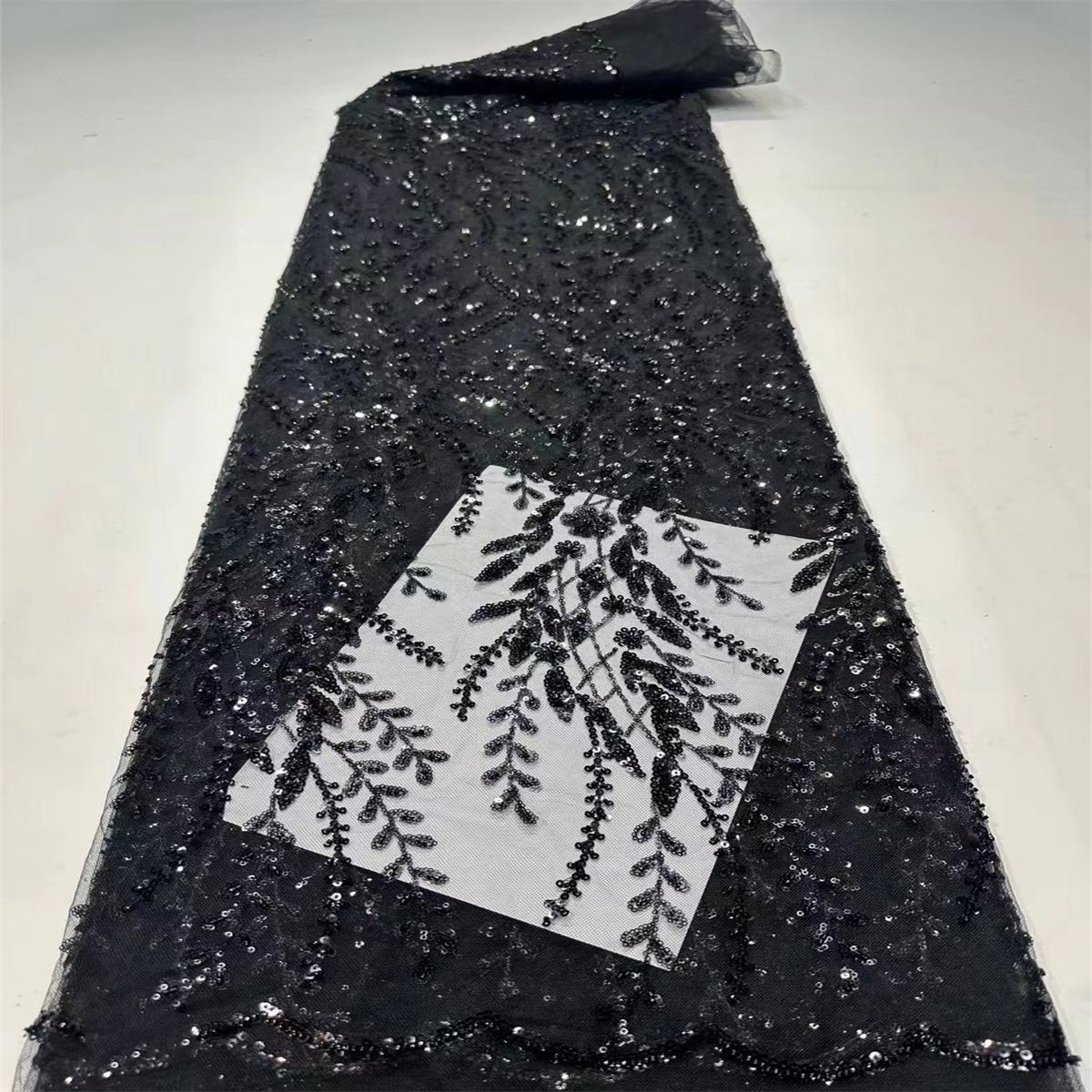 5 Yards Beaded Lace Material Fabric