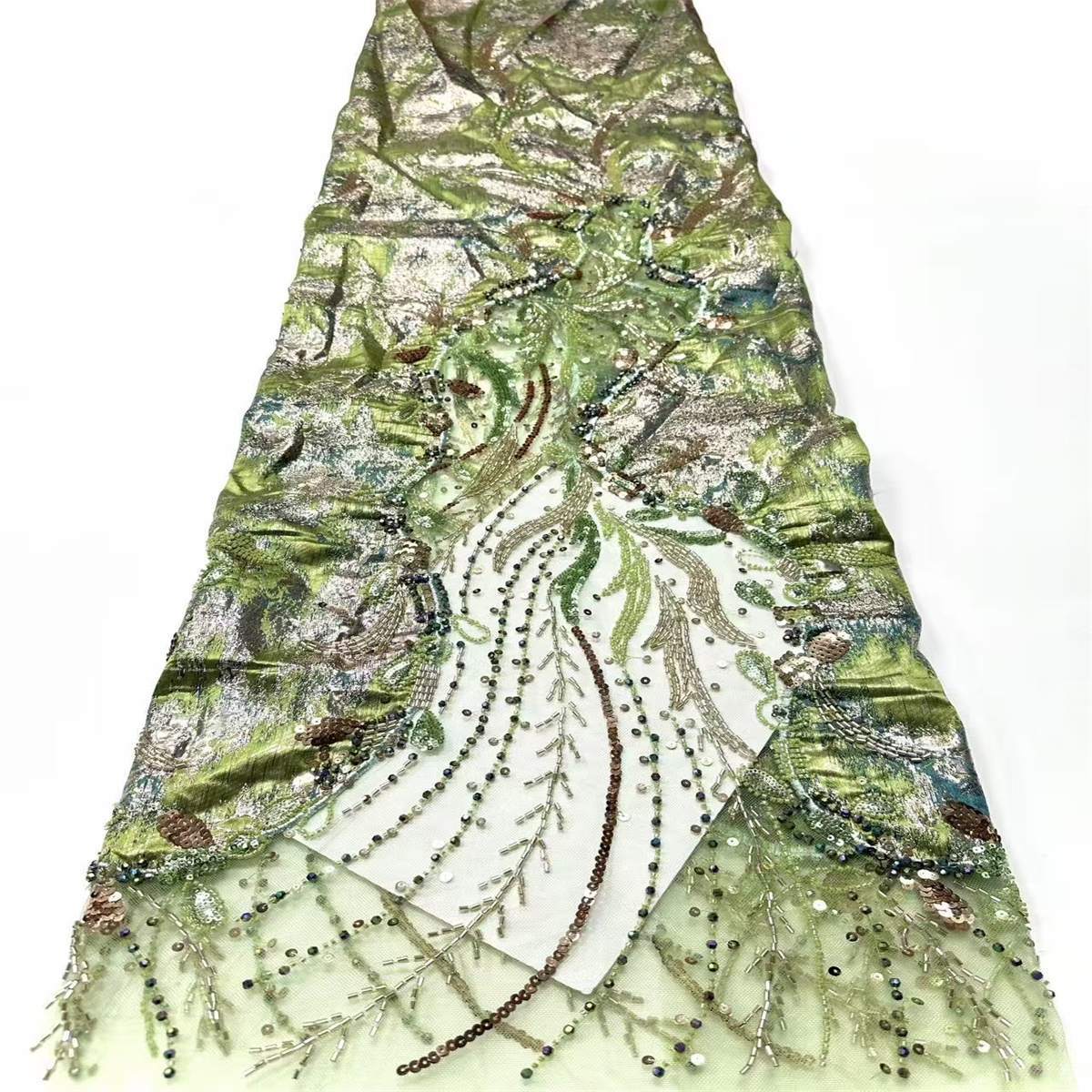 Embellished Beaded Tulle Lace Fabric with Beads | MPN HN434