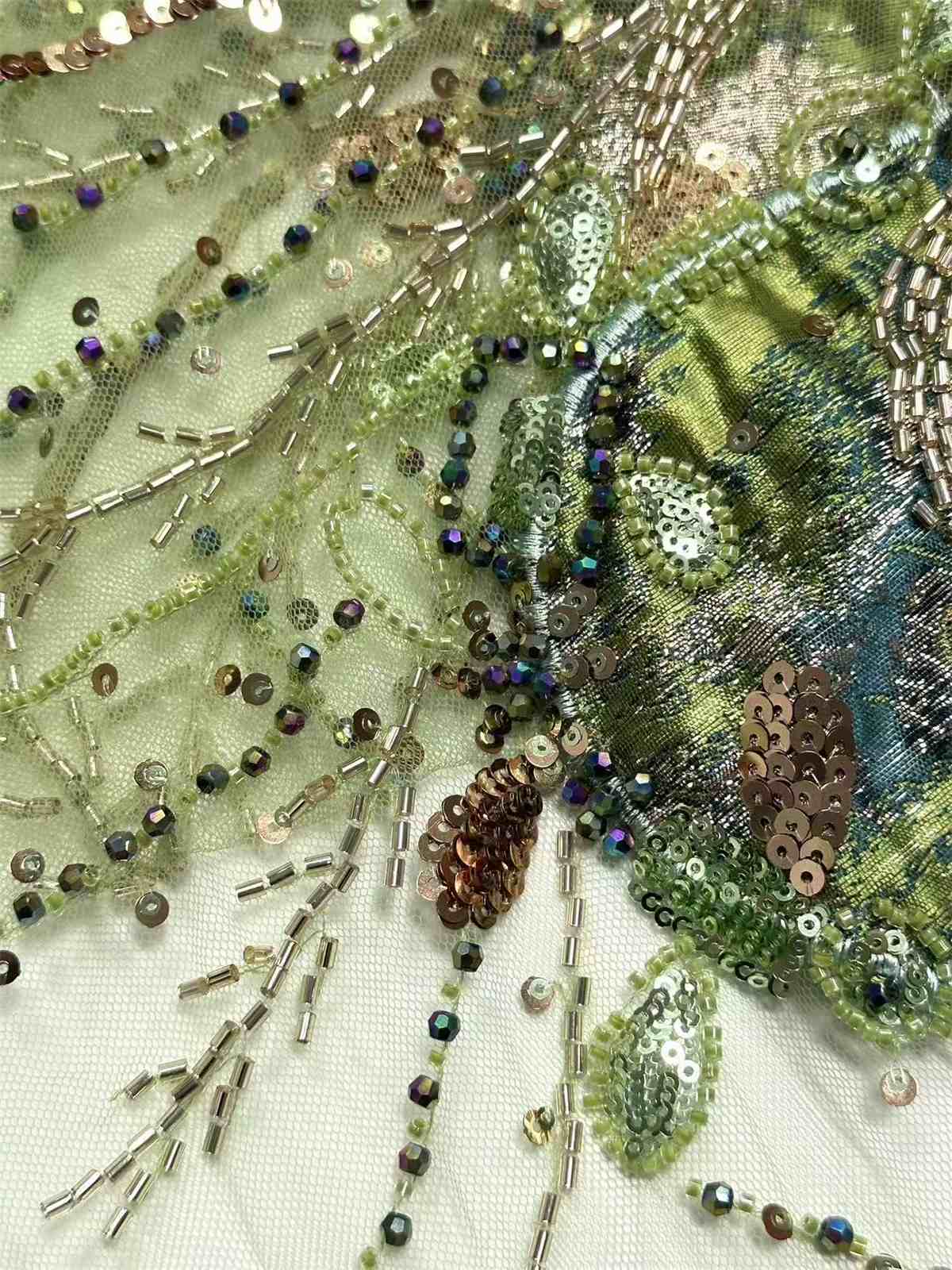 Embellished Beaded Tulle Lace Fabric with Beads | MPN HN434