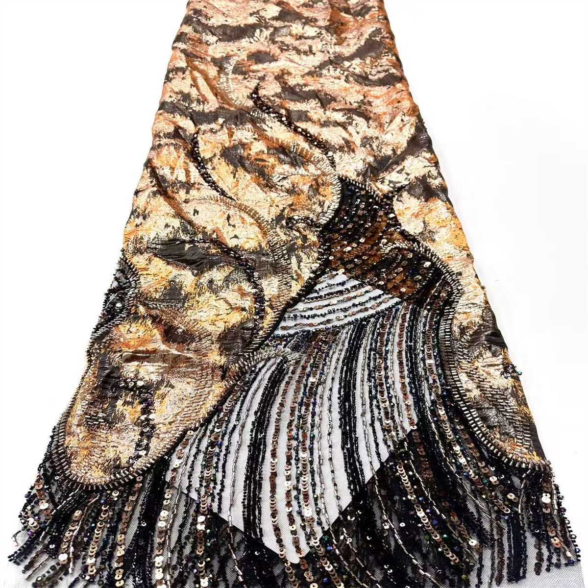 Embellished Beaded Tulle Lace Fabric with Beads | MPN HN435