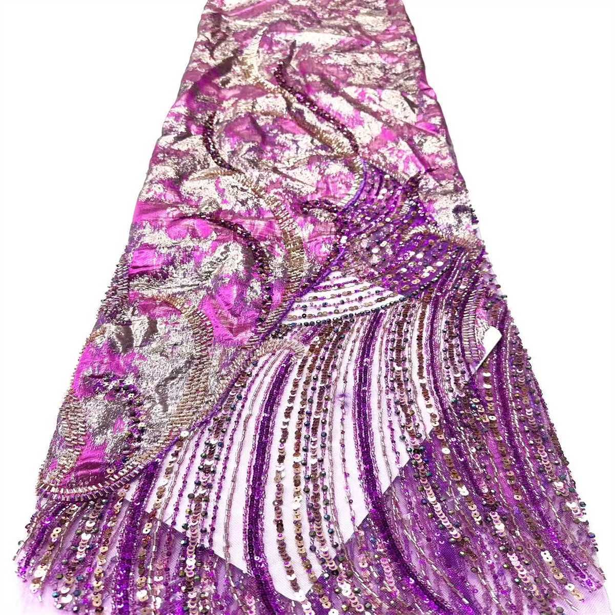 Embellished Beaded Tulle Lace Fabric with Beads | MPN HN435