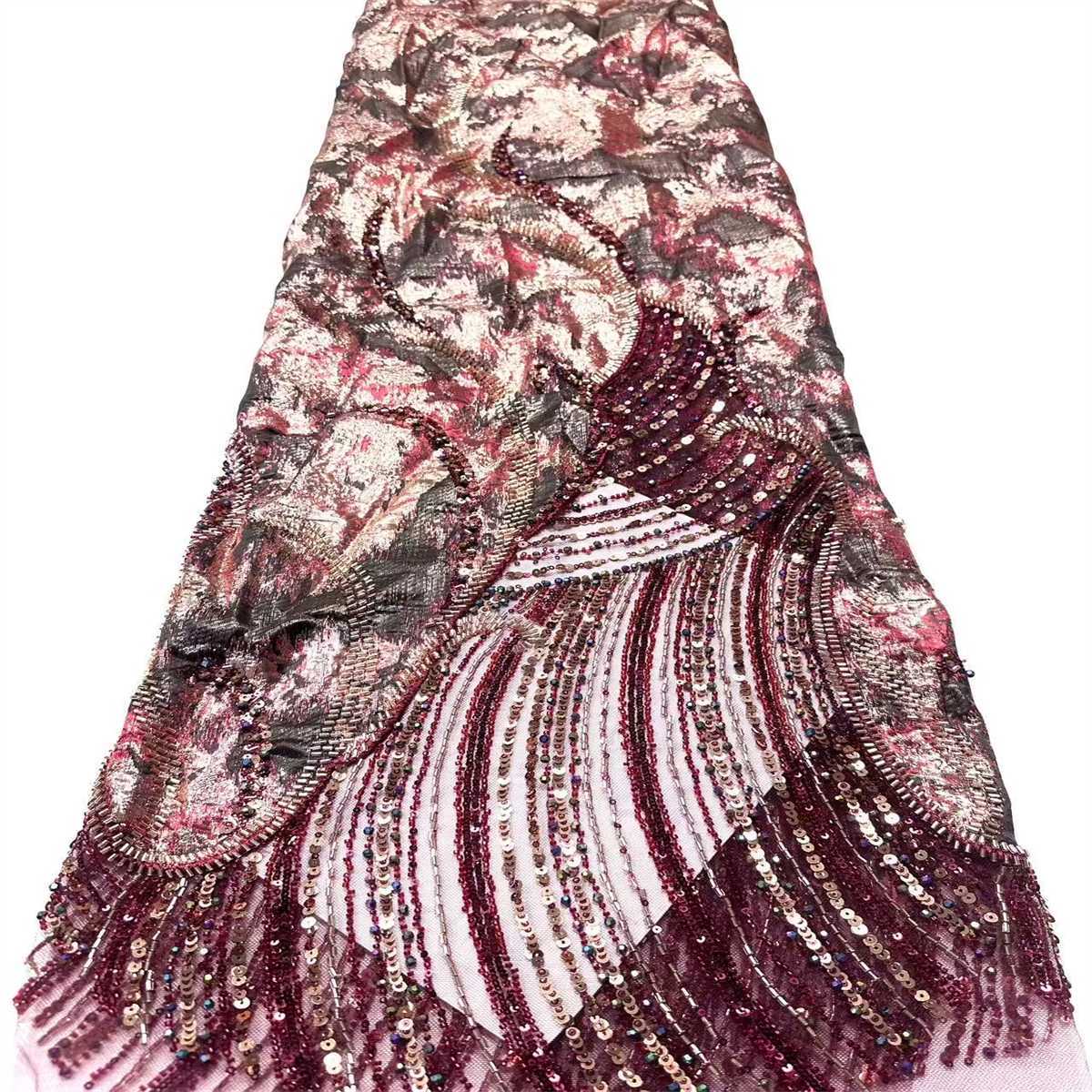 Embellished Beaded Tulle Lace Fabric with Beads | MPN HN435