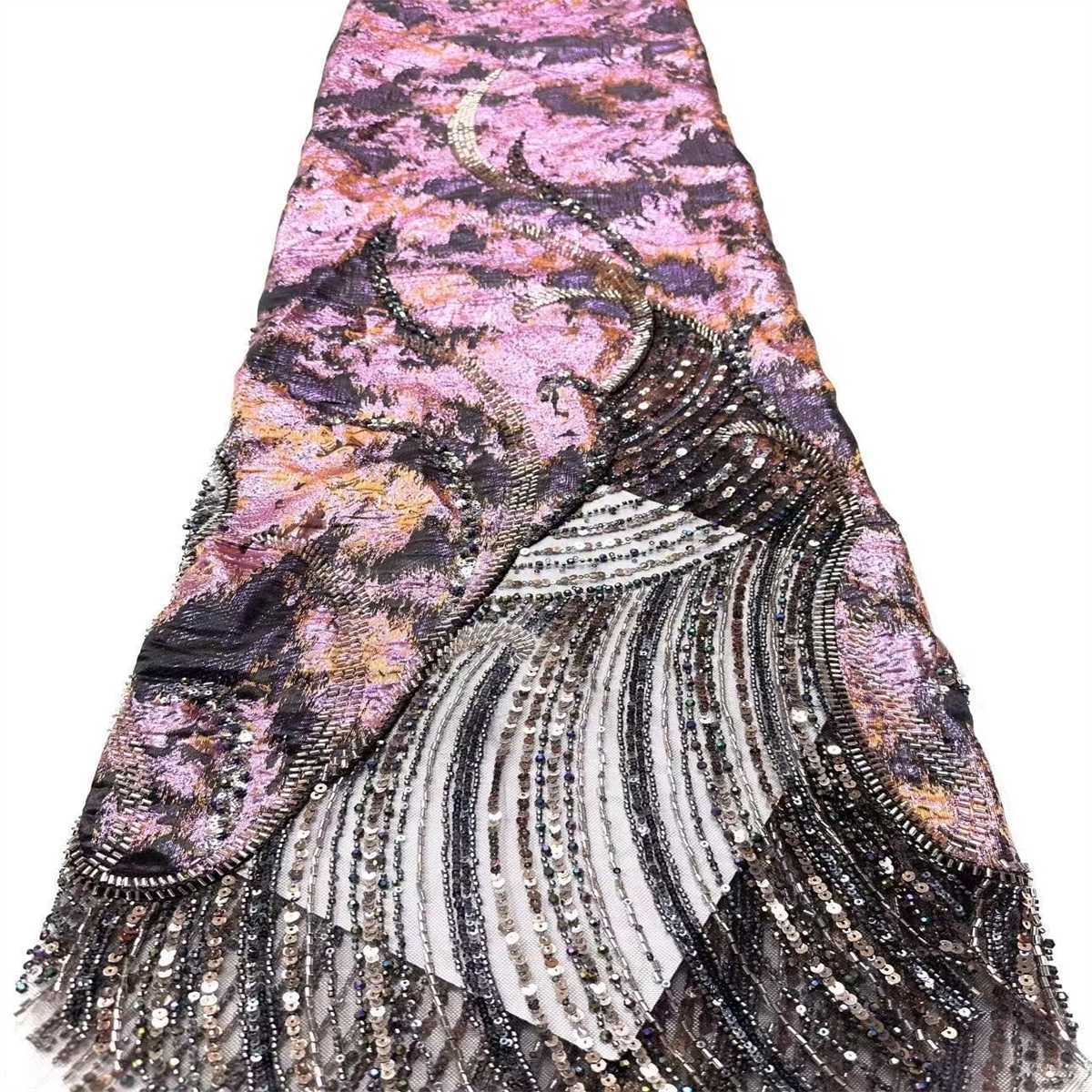 Embellished Beaded Tulle Lace Fabric with Beads | MPN HN435