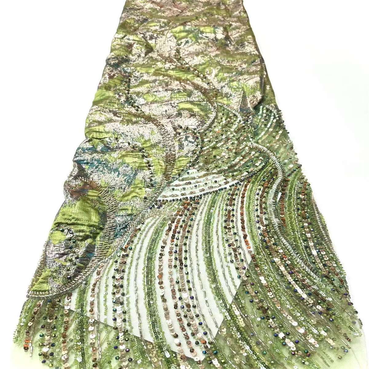 Embellished Beaded Tulle Lace Fabric with Beads | MPN HN435