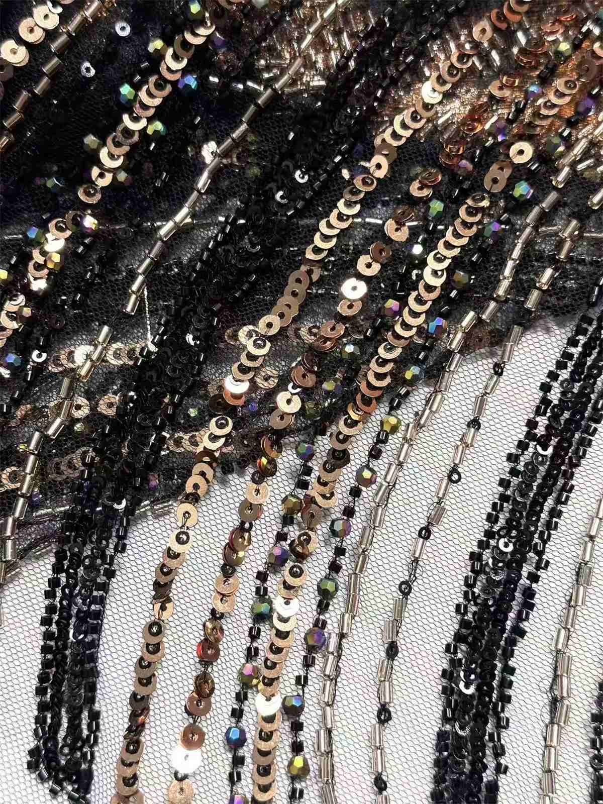 Embellished Beaded Tulle Lace Fabric with Beads | MPN HN435