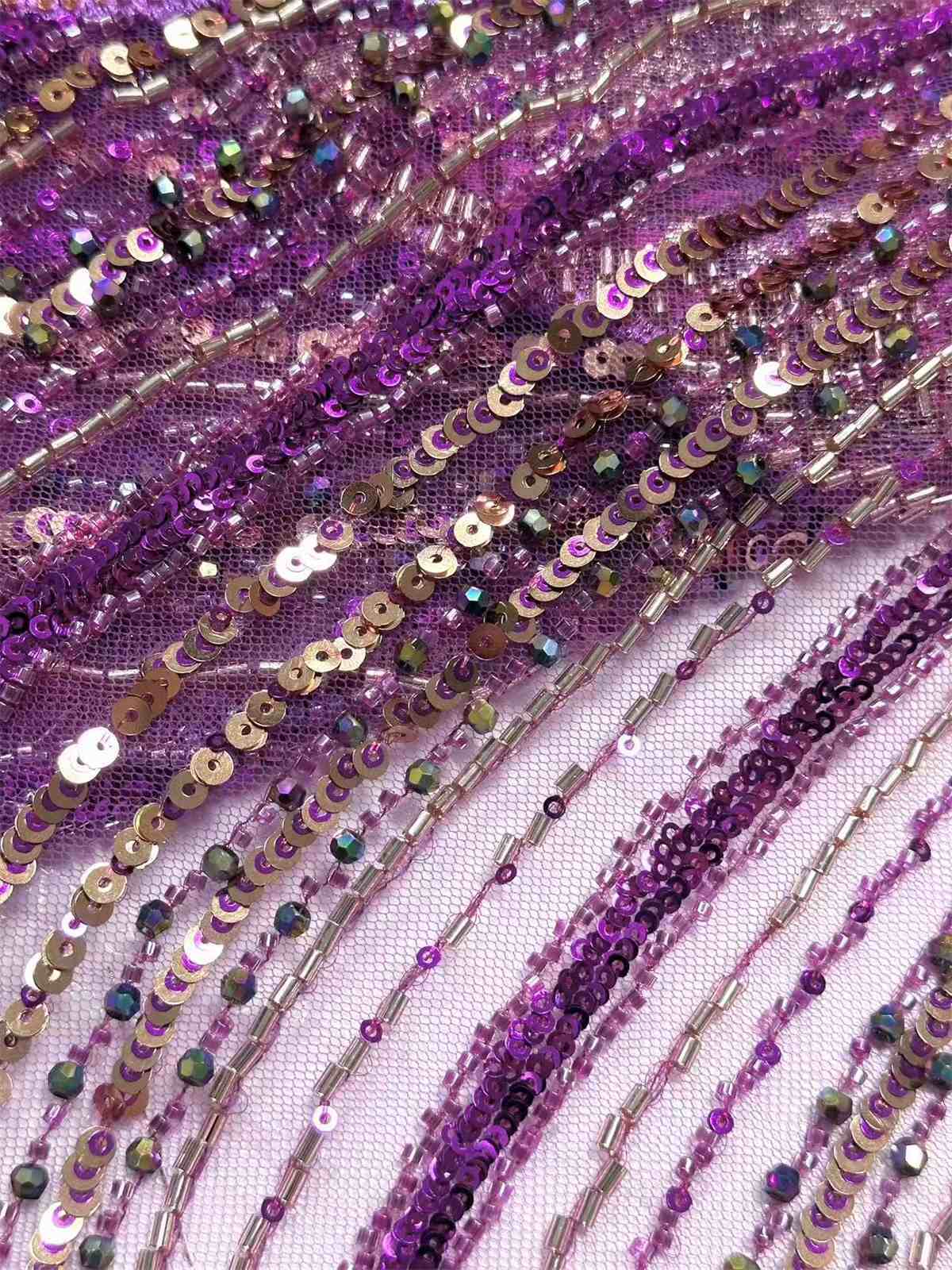 Embellished Beaded Tulle Lace Fabric with Beads | MPN HN435