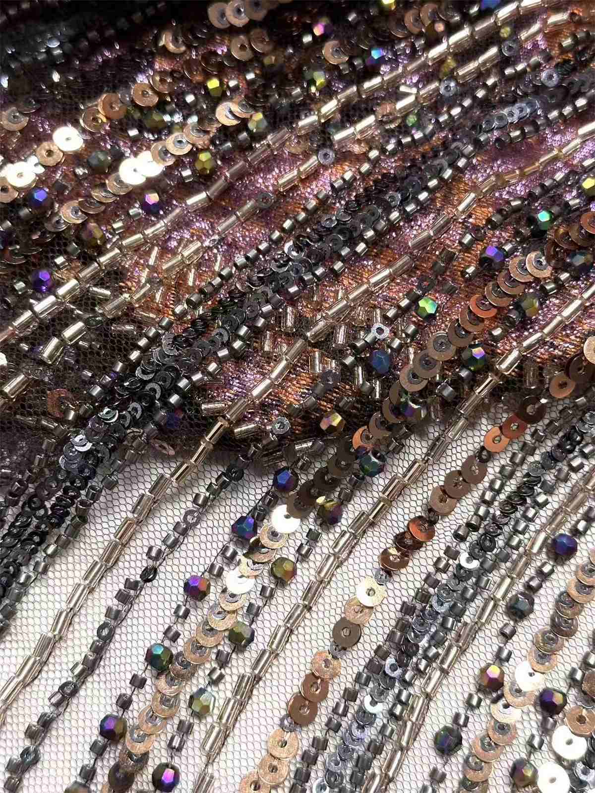 Embellished Beaded Tulle Lace Fabric with Beads | MPN HN435