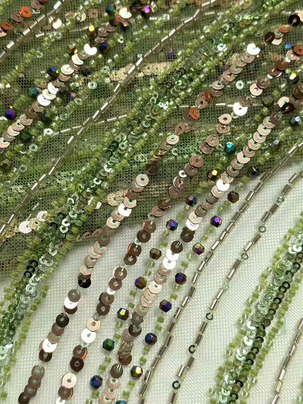 Embellished Beaded Tulle Lace Fabric with Beads | MPN HN435