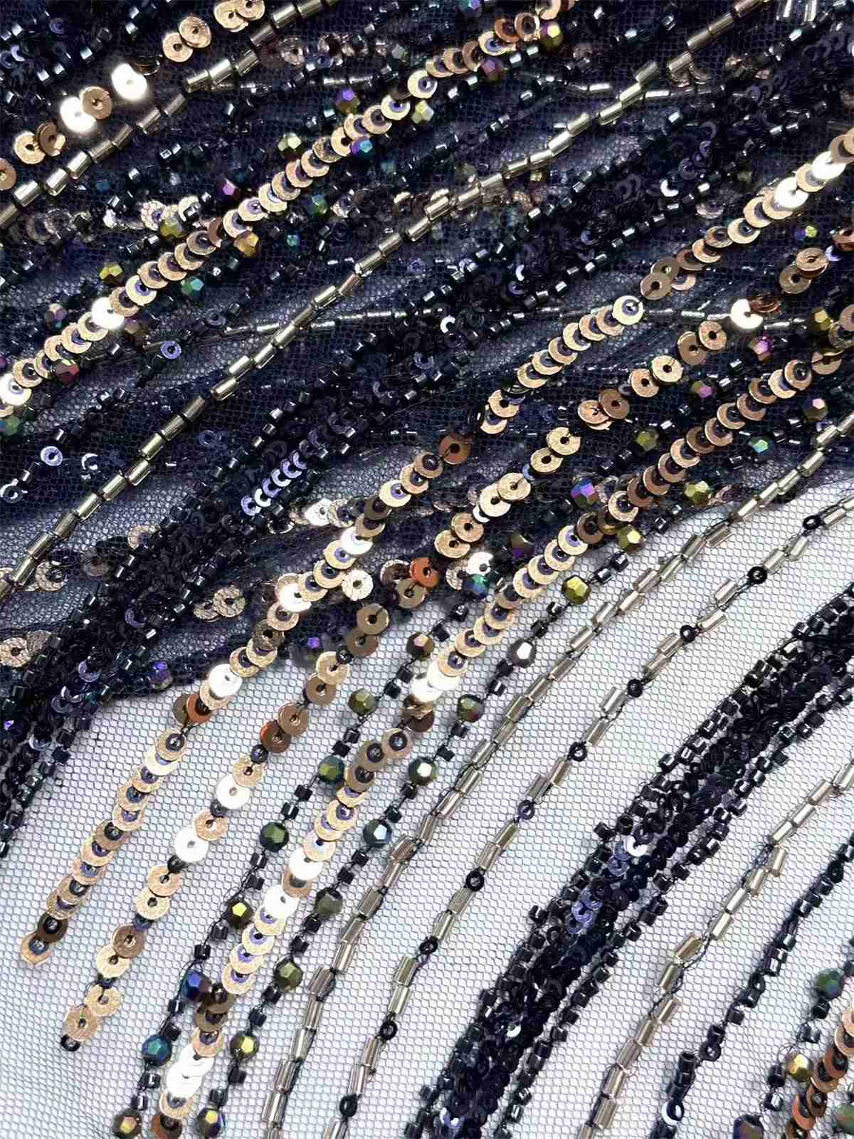 Embellished Beaded Tulle Lace Fabric with Beads | MPN HN435