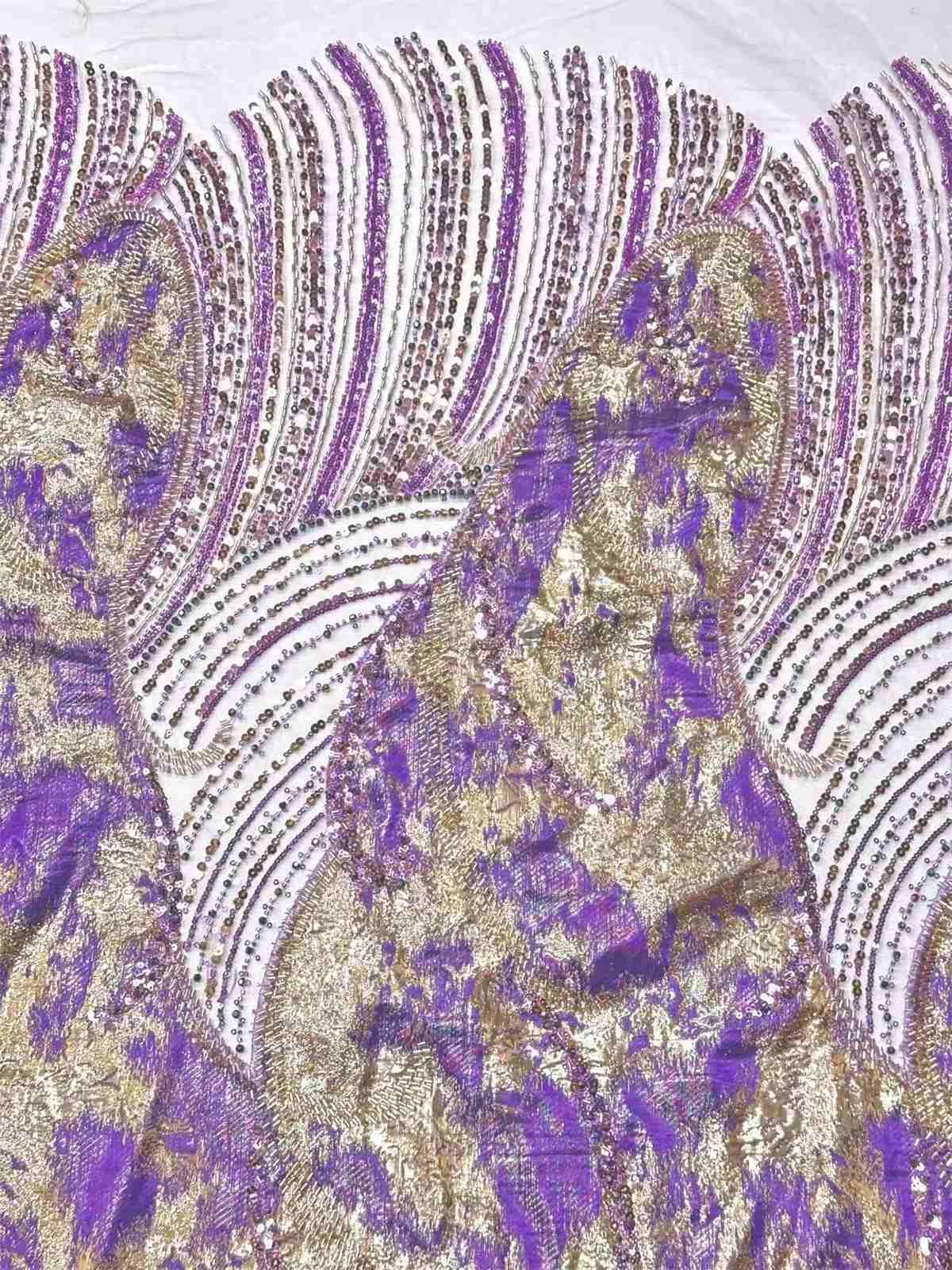 Embellished Beaded Tulle Lace Fabric with Beads | MPN HN435
