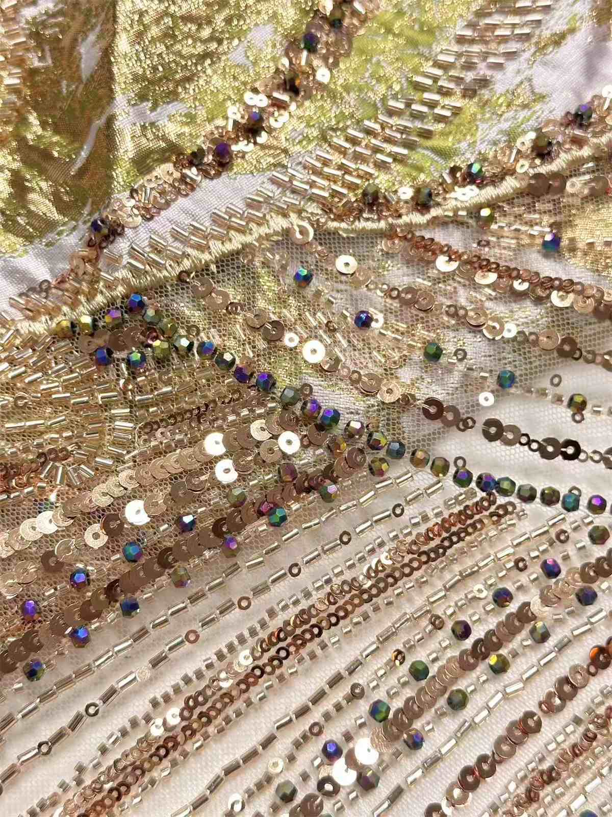 Embellished Beaded Tulle Lace Fabric with Beads | MPN HN435
