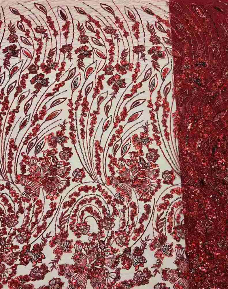 Embellished Beaded Tulle Lace Fabric With Beads | GTIN HL001