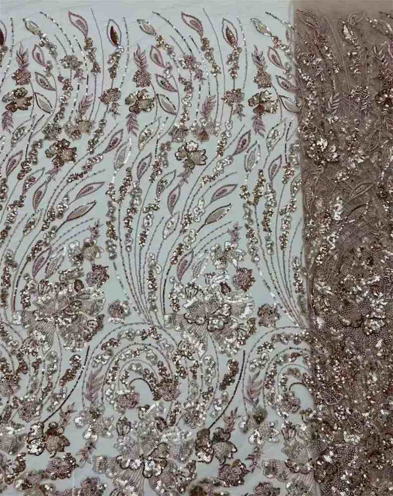 Embellished Beaded Tulle Lace Fabric With Beads | GTIN HL001