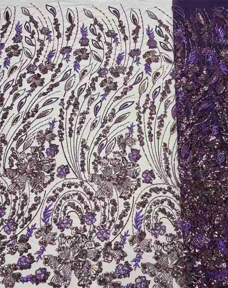 Embellished Beaded Tulle Lace Fabric With Beads | GTIN HL001