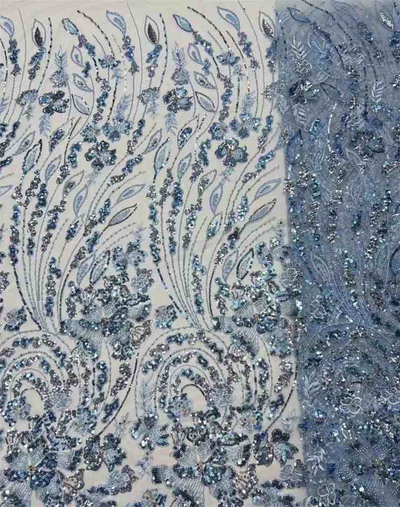 Embellished Beaded Tulle Lace Fabric With Beads | GTIN HL001