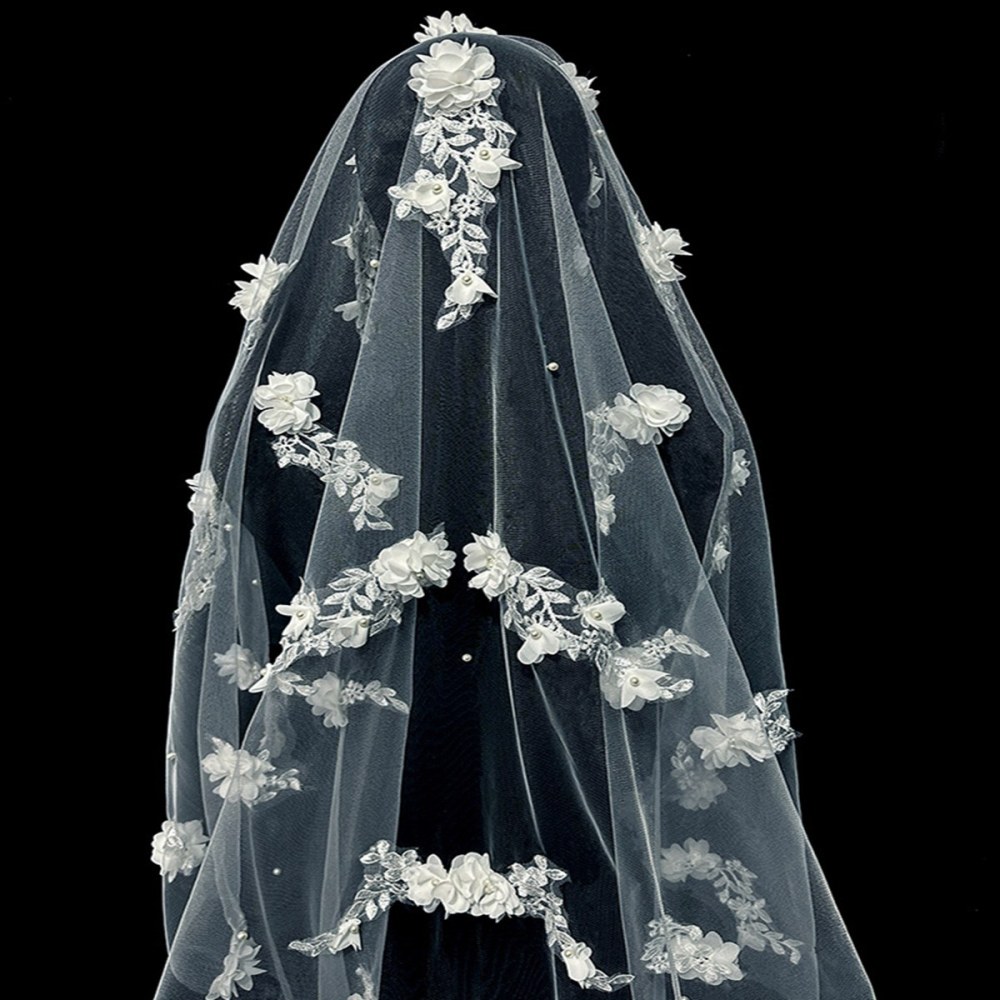 Bridal Veil - 3D Floral Wedding Veil | GTIN WV608