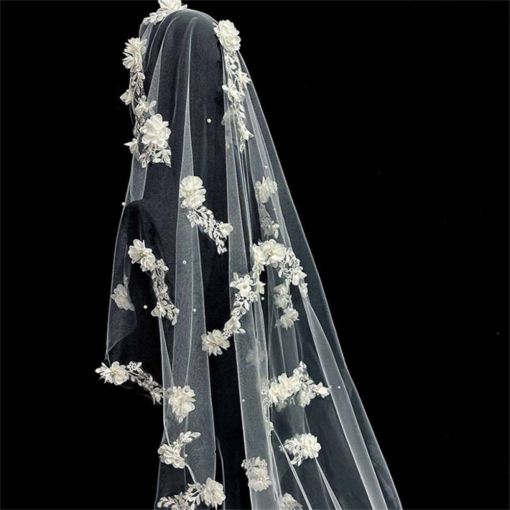 Bridal Veil - 3D Floral Wedding Veil | GTIN WV608