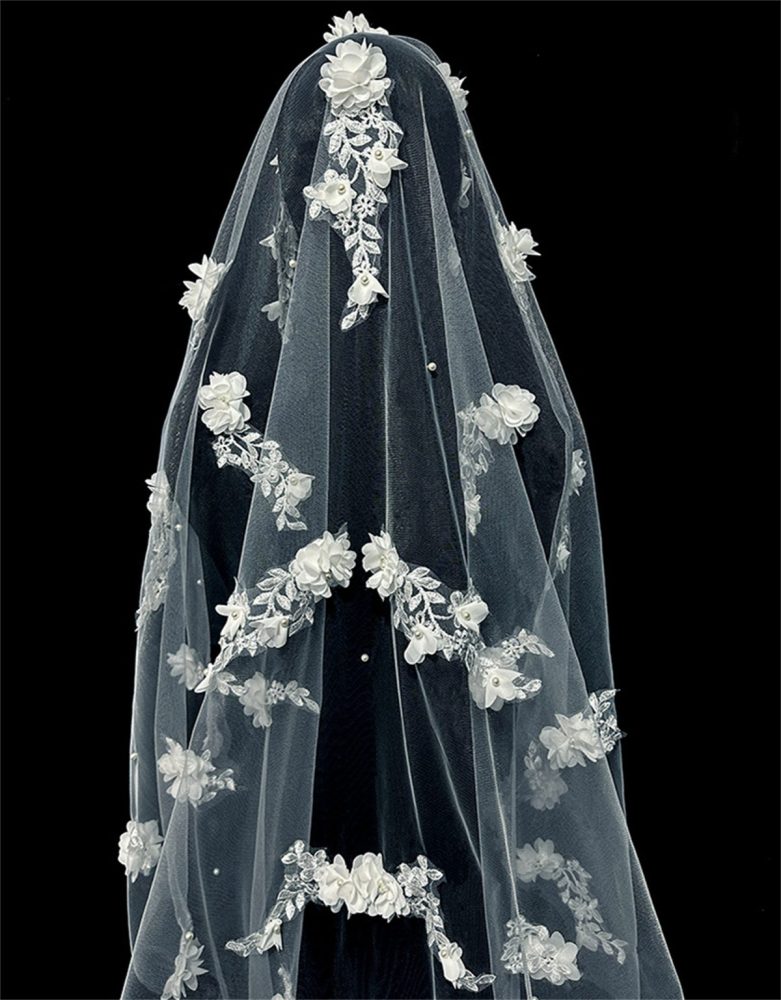 Bridal Veil - 3D Floral Wedding Veil | GTIN WV608