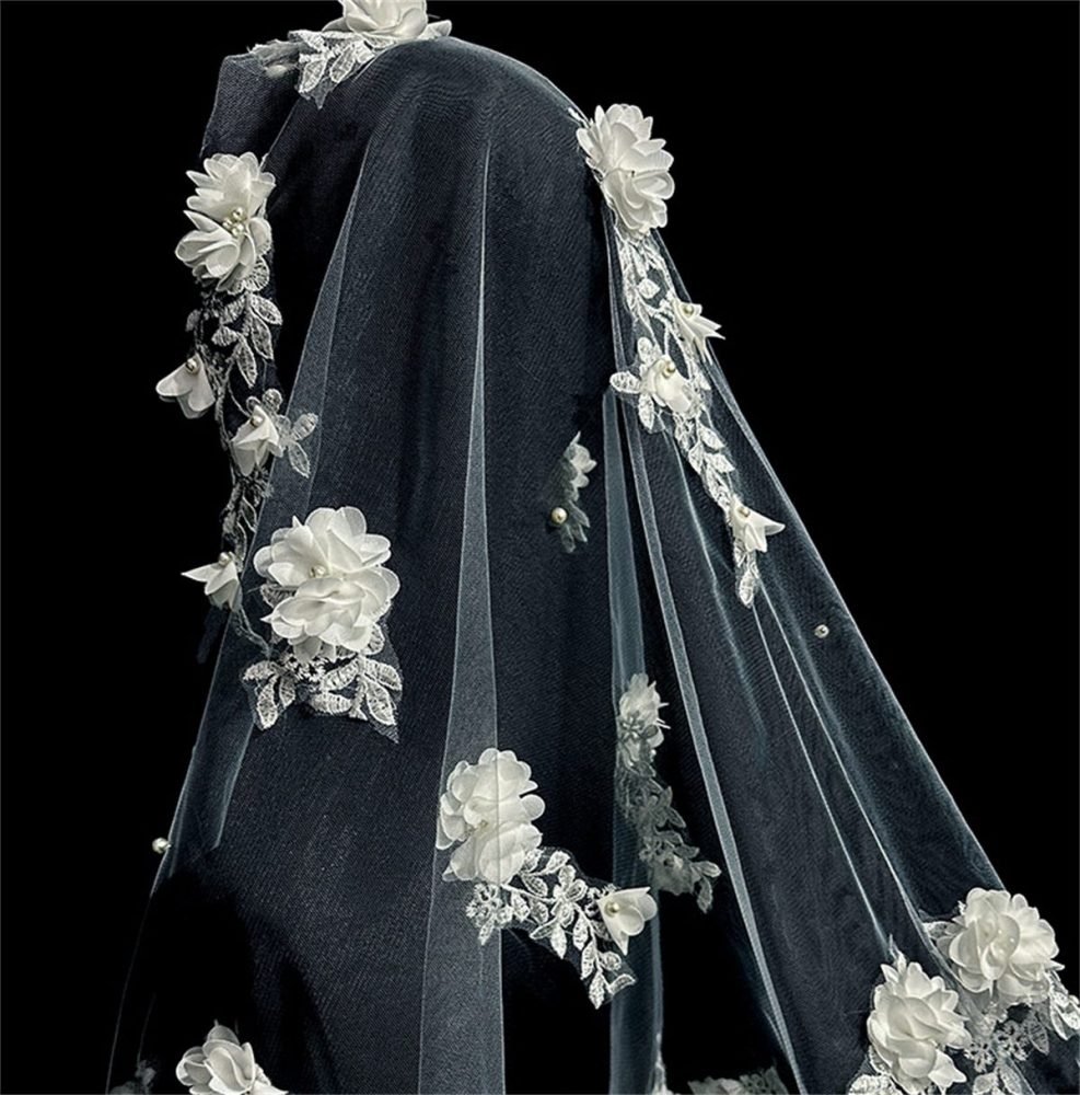Bridal Veil - 3D Floral Wedding Veil | GTIN WV608