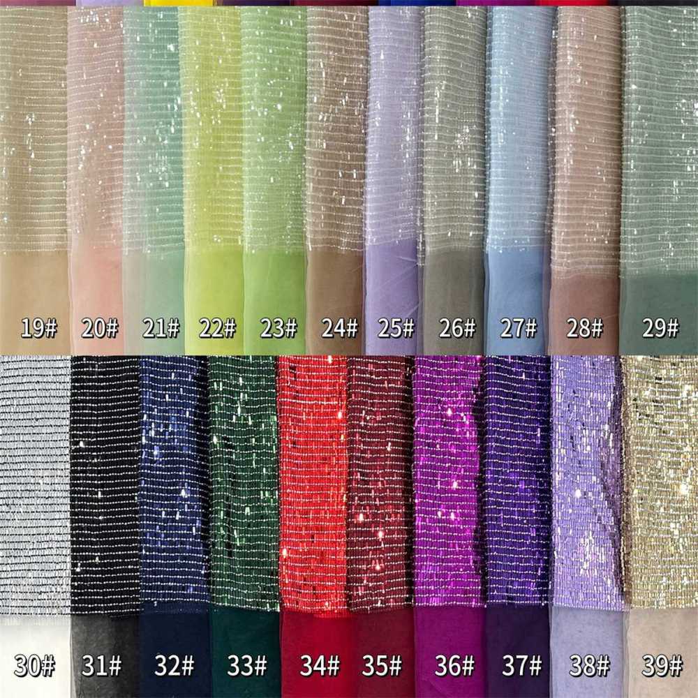 Sequin Beaded Tulle Lace Fabric | GTIN HN074