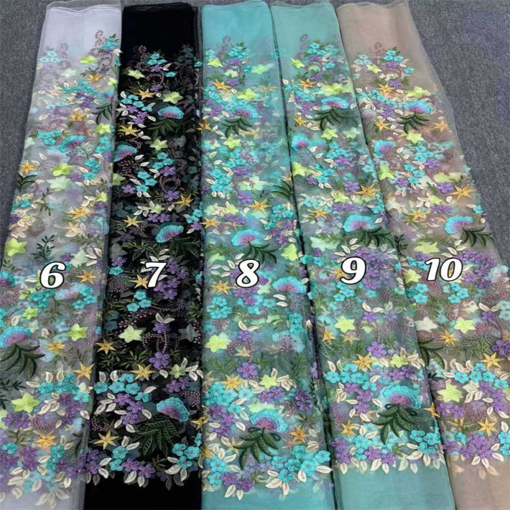 Colorful Embroidered Lace Fabric | GTIN JS005