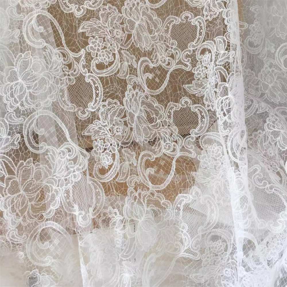 Bridal Lace Fabric - Embroidered Wedding Lace Fabric | GTIN SX006