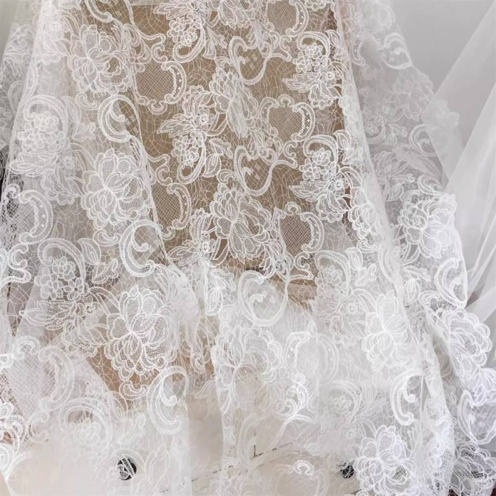 Bridal Lace Fabric - Embroidered Wedding Lace Fabric | GTIN SX006