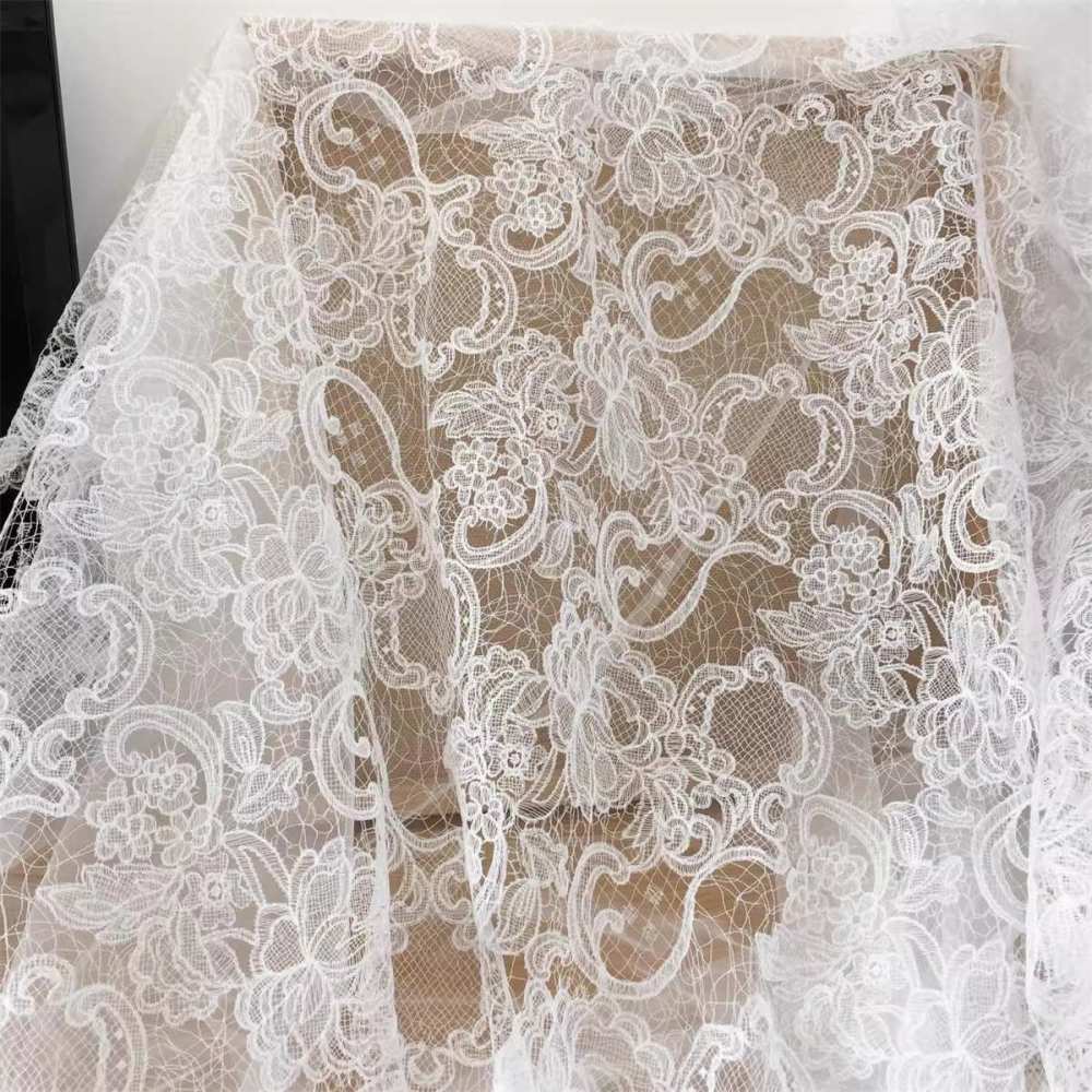 Bridal Lace Fabric - Embroidered Wedding Lace Fabric | GTIN SX006