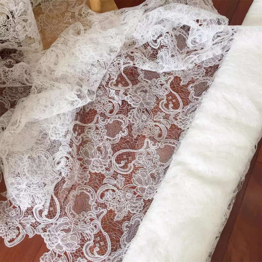 Bridal Lace Fabric - Embroidered Wedding Lace Fabric | GTIN SX006
