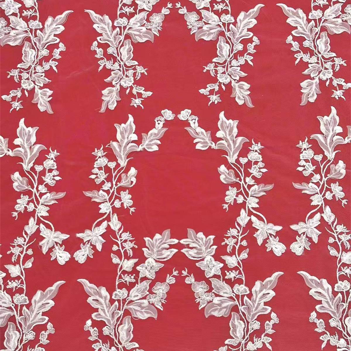 Bridal Lace Fabric - Embroidered Beaded 3D Floral Wedding Lace Fabric | GTIN HN218