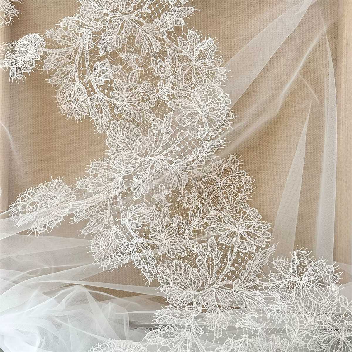 Bridal Lace Trim - Embroidered Beaded Wedding Lace Trim | SKU SX170