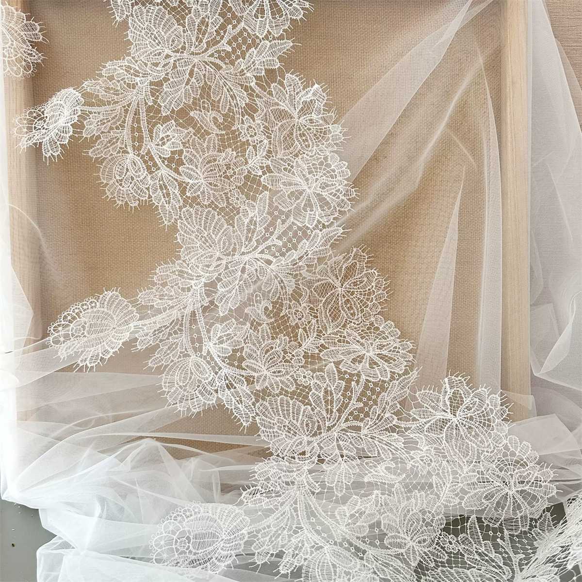 Bridal Lace Trim - Embroidered Beaded Wedding Lace Trim | SKU SX170