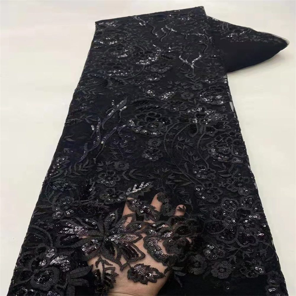 Embroidered Sequin Lace Fabric For Dresses | GTIN JX494