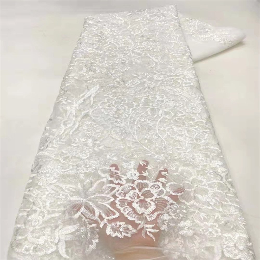 Embroidered Sequin Lace Fabric For Dresses | GTIN JX494