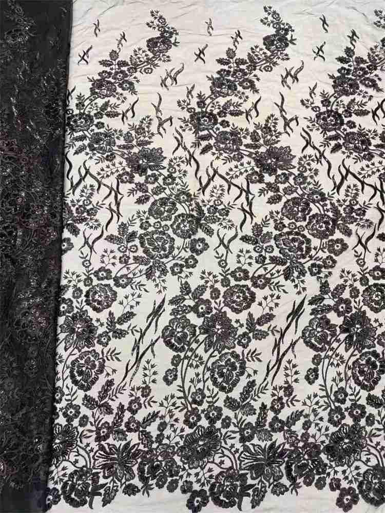 Embroidered Sequin Lace Fabric For Dresses | GTIN JX494