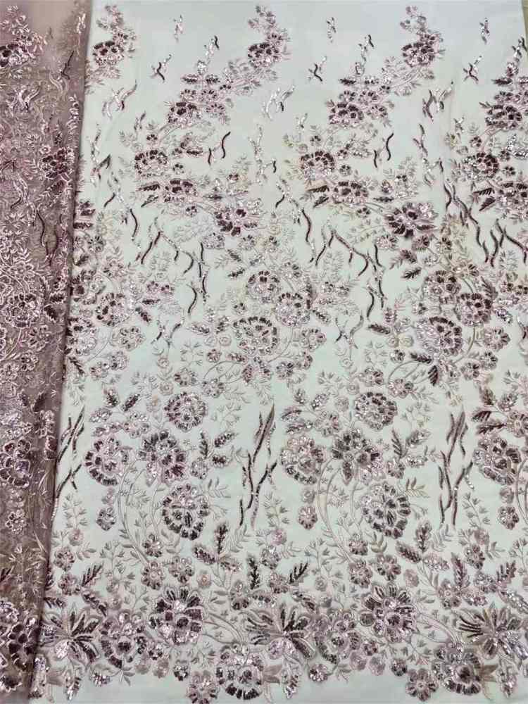 Embroidered Sequin Lace Fabric For Dresses | GTIN JX494