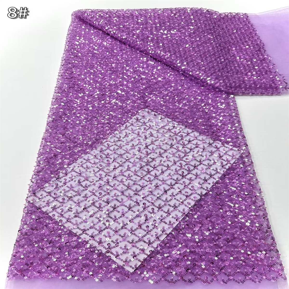 Embellished Beaded Tulle Lace Fabric with Beads | GTIN HN454