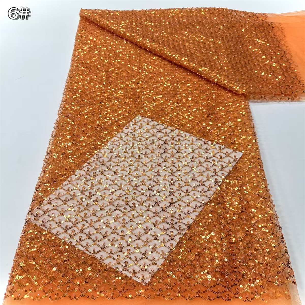 Embellished Beaded Tulle Lace Fabric with Beads | GTIN HN454