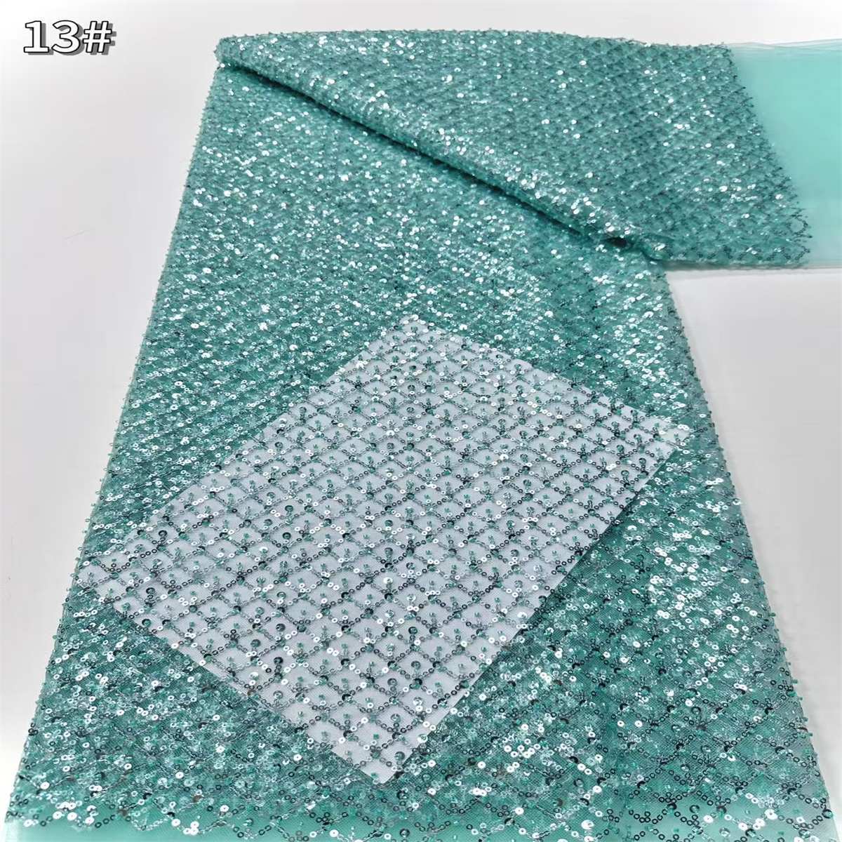 Embellished Beaded Tulle Lace Fabric with Beads | GTIN HN454