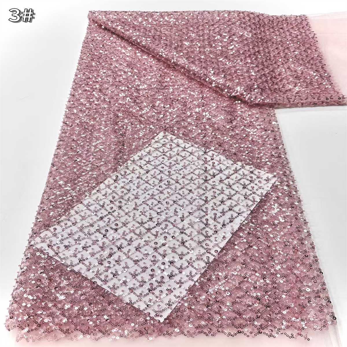 Embellished Beaded Tulle Lace Fabric with Beads | GTIN HN454