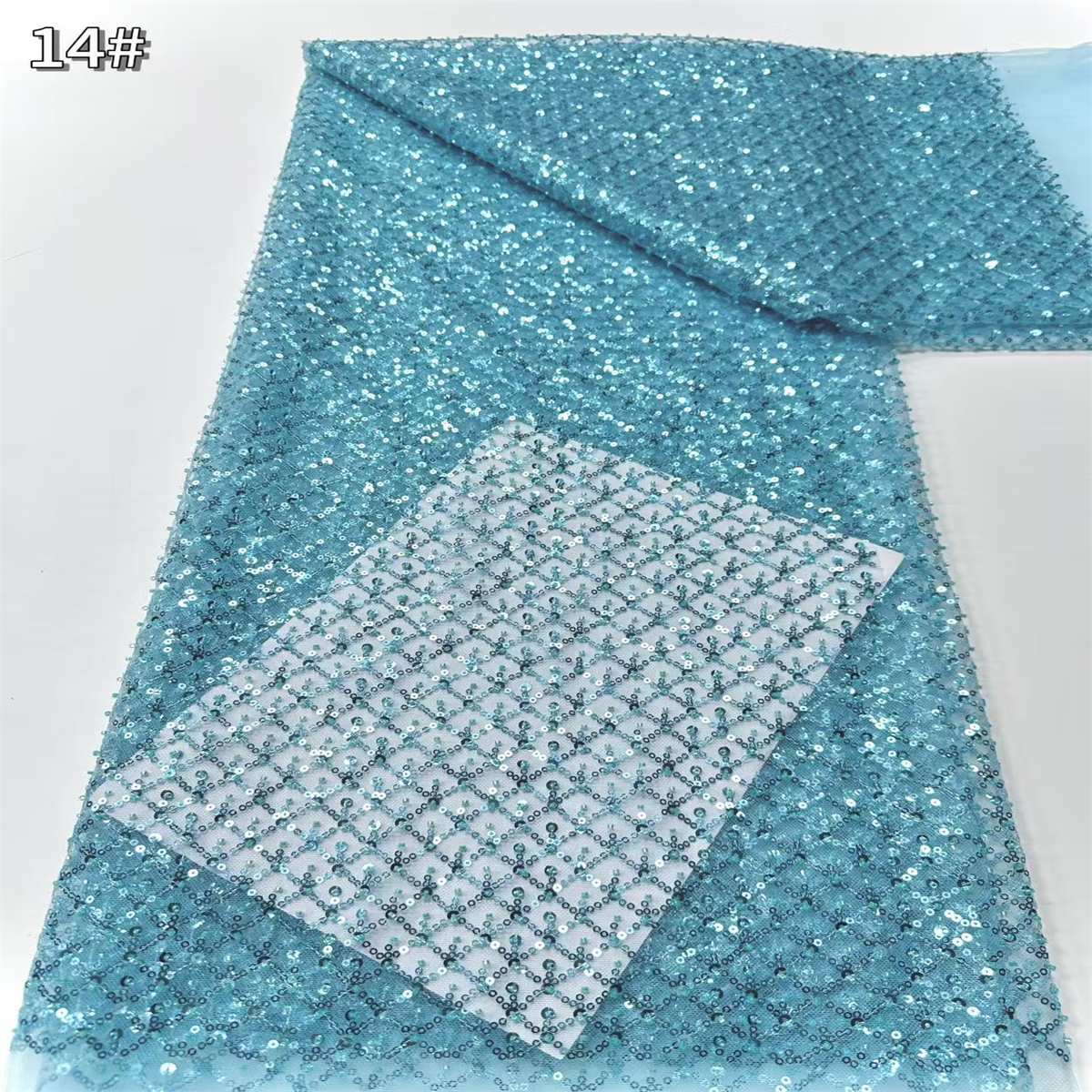 Embellished Beaded Tulle Lace Fabric with Beads | GTIN HN454