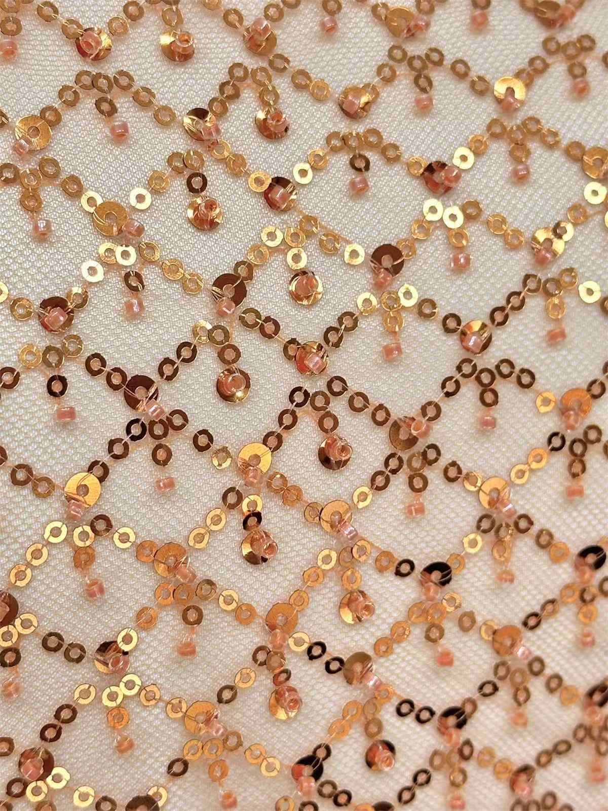 Embellished Beaded Tulle Lace Fabric with Beads | GTIN HN454