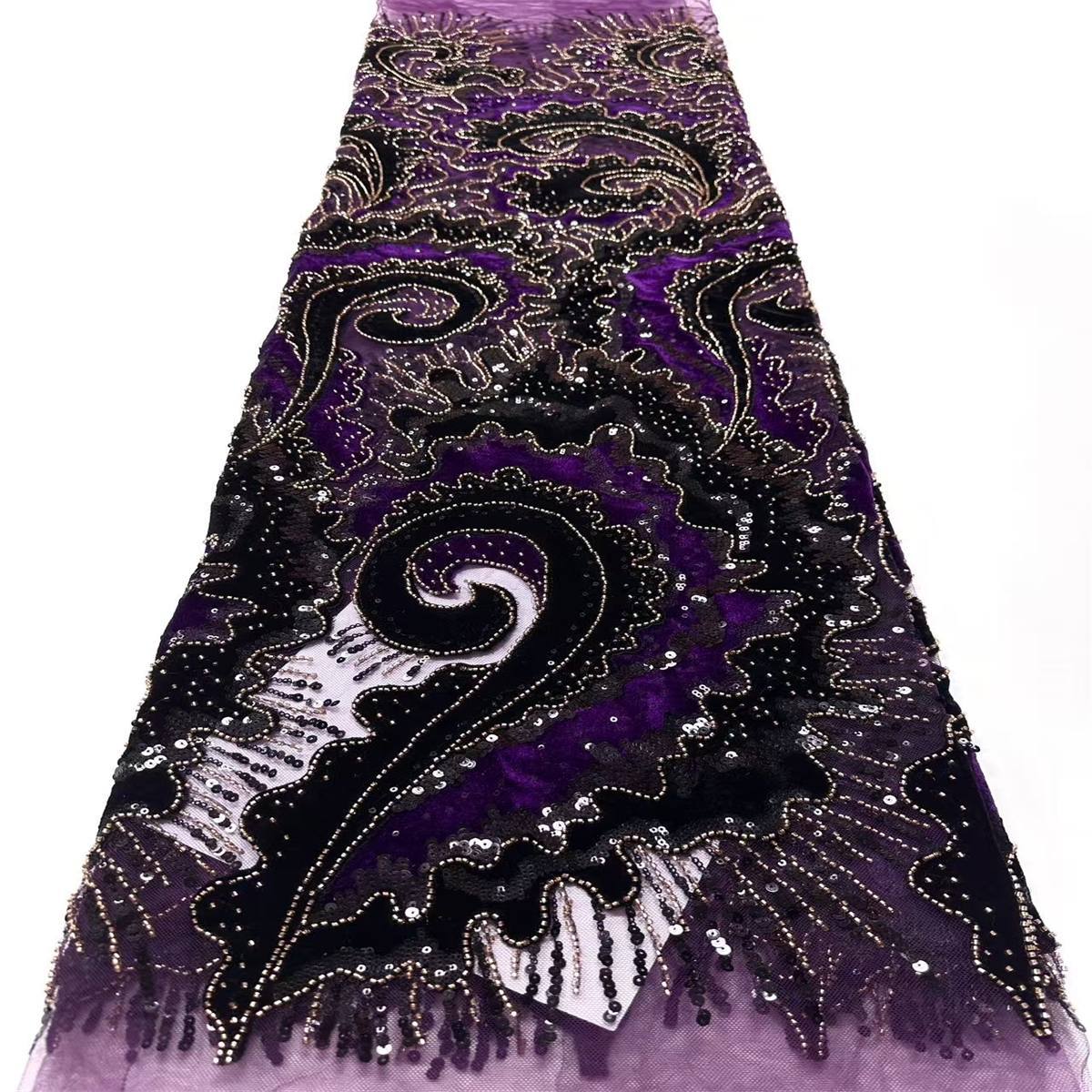 Embellished Beaded Tulle Lace Fabric with Beads | GTIN HN455