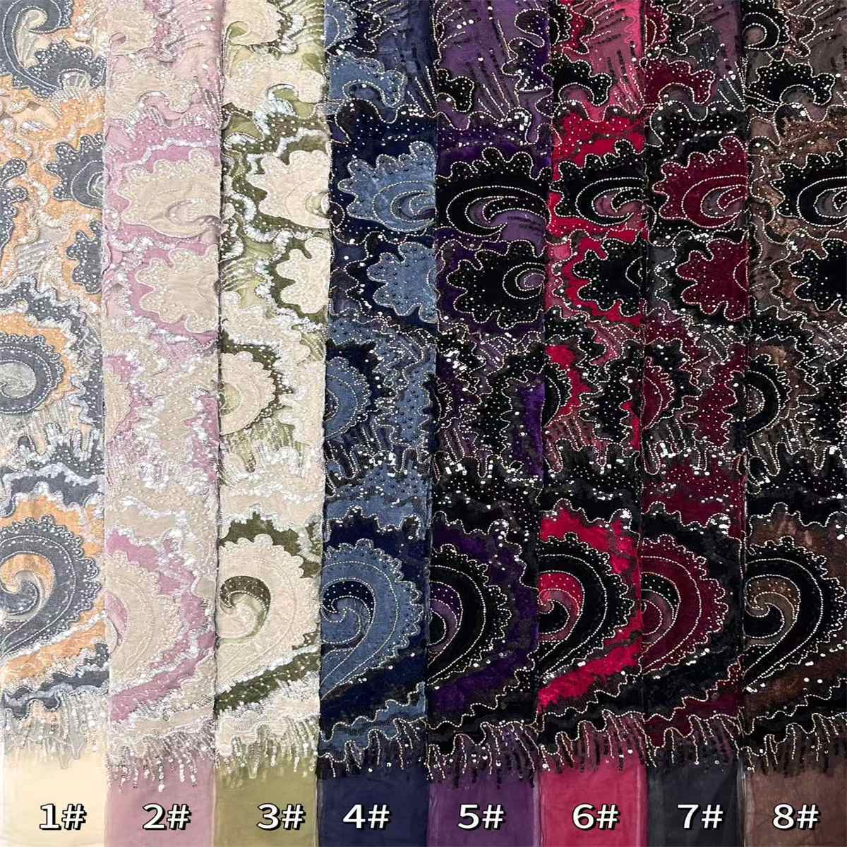 Embellished Beaded Tulle Lace Fabric with Beads | GTIN HN455