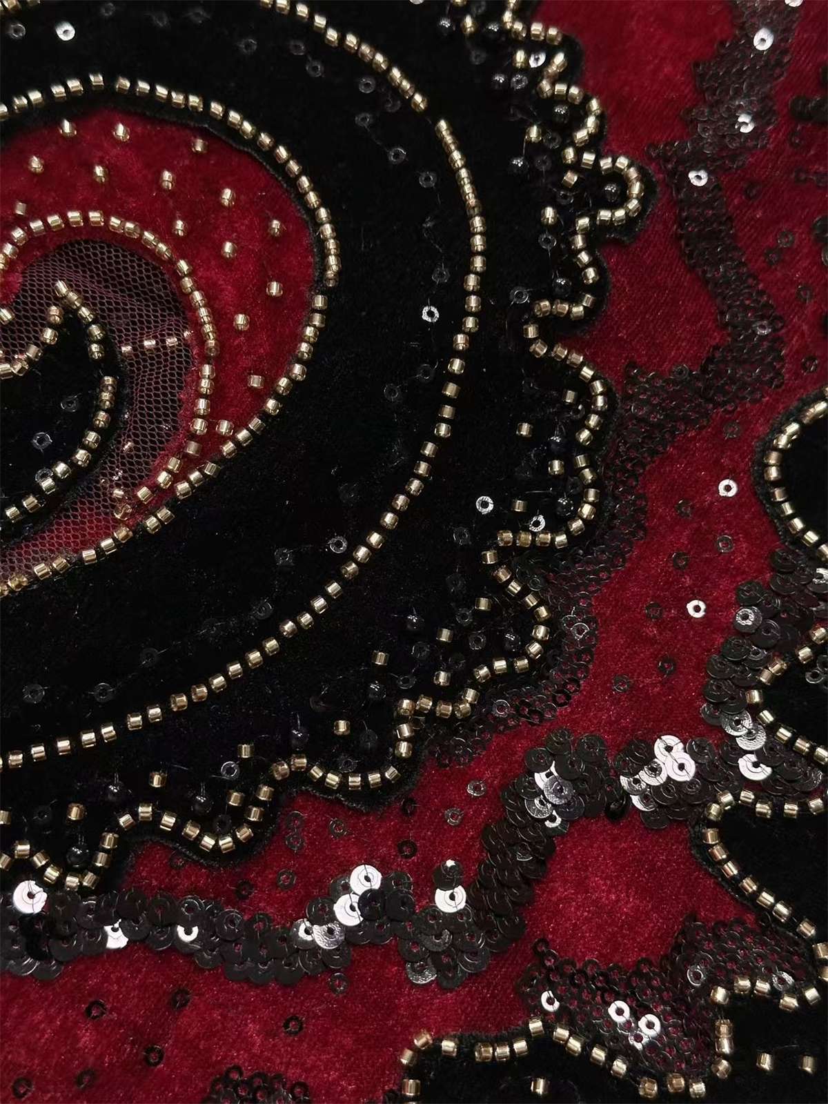 Embellished Beaded Tulle Lace Fabric with Beads | GTIN HN455