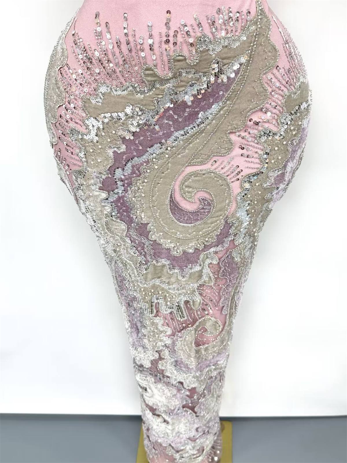 Embellished Beaded Tulle Lace Fabric with Beads | GTIN HN455
