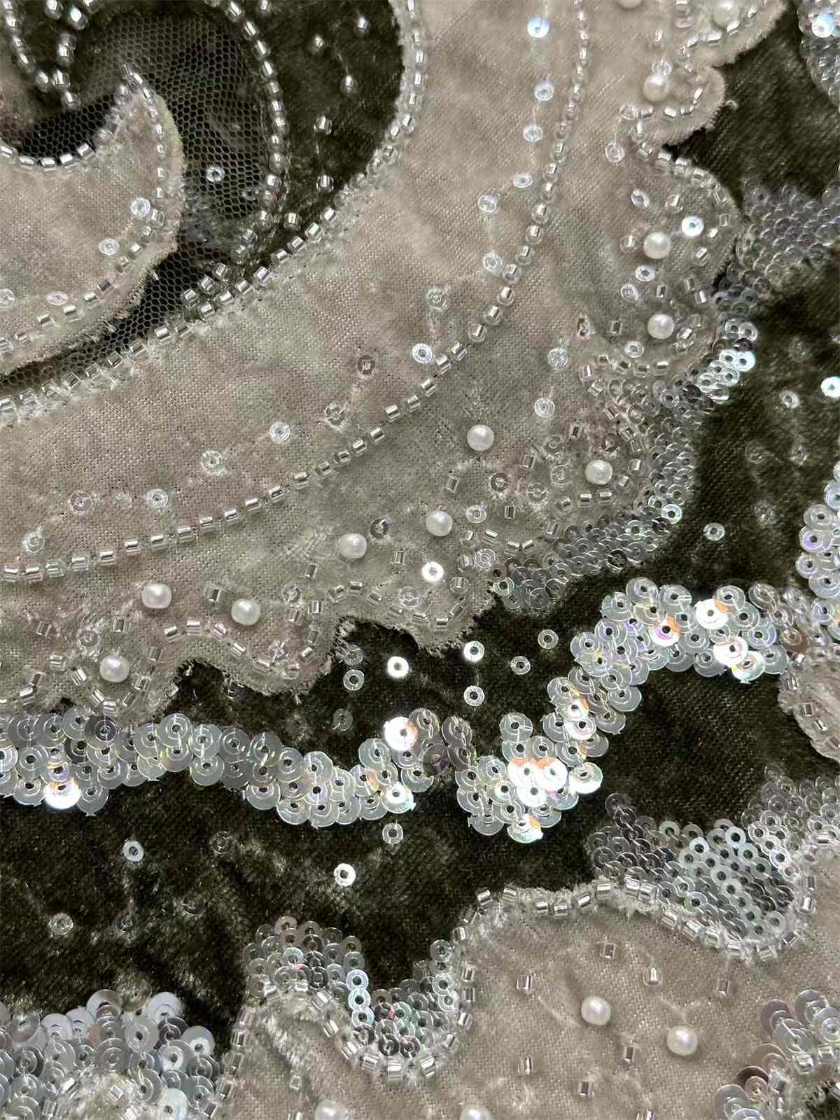 Embellished Beaded Tulle Lace Fabric with Beads | GTIN HN455