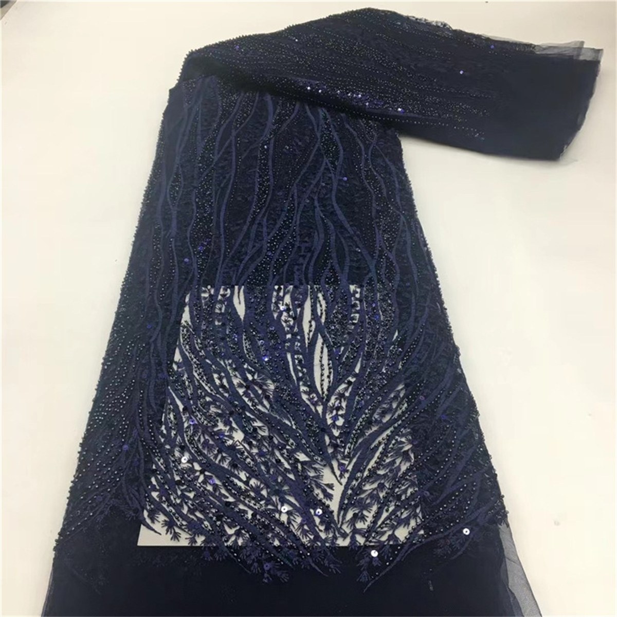 Embroidered Beaded Lace Fabric for Dresses | GTIN JLT168